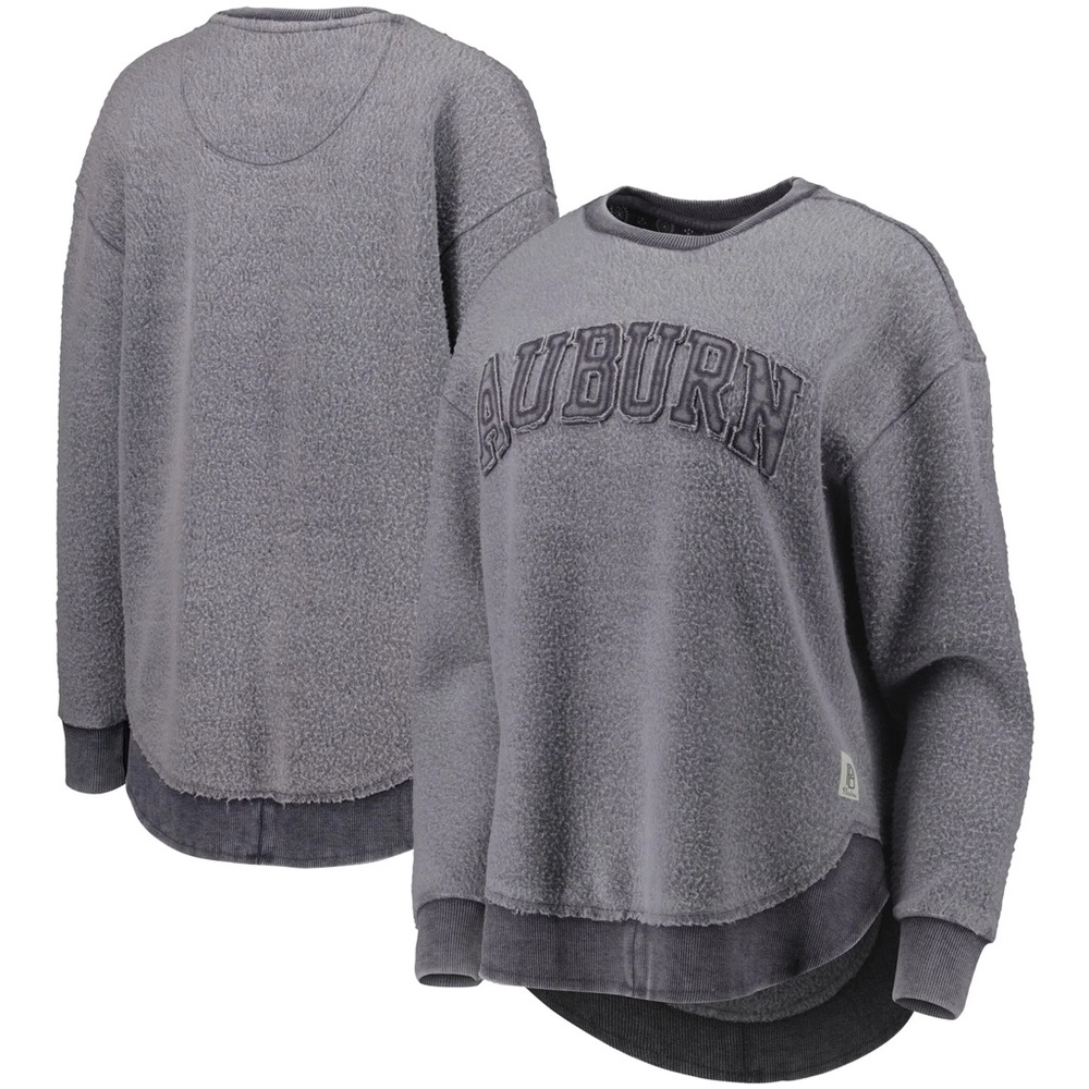 Pressbox Gray Oversized Sweatshirt with Ribbed Trim